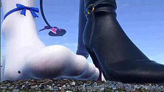 im so huge with giantess friend crushing city