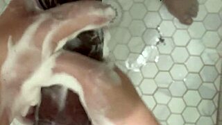 petite babe sneaks into shower sparking wild hardcore pov pounding up close