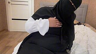 Arab milf jasmine strips panties for wet homemade play