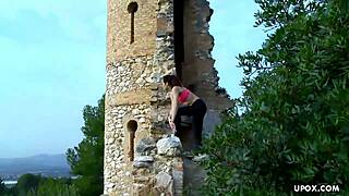 brunette cutie ashley woods drilled hard outdoors