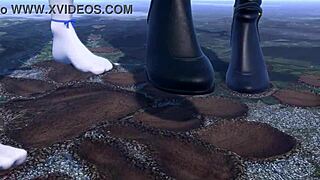 im so huge with giantess friend crushing city