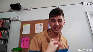 library luck: ballerina bends for blowjob cowgirl cumshot facial ride