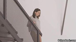 two fingers plunge deep into girlfriend's tight anal butt