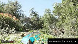 Blond Trans Haven Rose Smashed Outdoors by Bearded Hunk