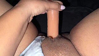 latina student rubs juicy pussy lips pre-class