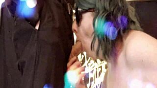 Girlfriend blows huge cock swallows every dream cum drop