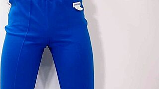 guy indulges in teasing long pants fetish play