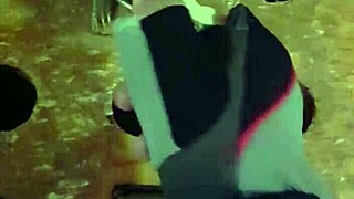 Rana's gloves guide the throbbing cock to her facial cumshot finale