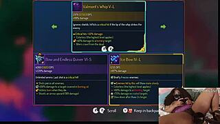 Chubby ebony gamer babe fucks herself with dildo during video game 😈🎮