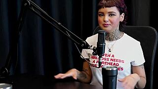 annie clementine nervously services clients pre-shift in tattooed orgy exposure