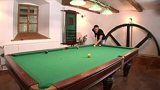 Sabrina Blond Naughty Milf Fucked Bent Over Pool Table