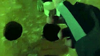 Rana's gloves guide the throbbing cock to her facial cumshot finale