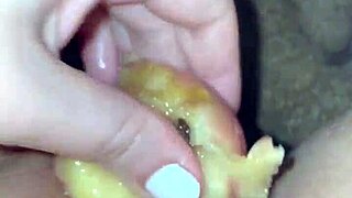 i stuff juicy food deep in my arab teen pussy kinky orgasm hits