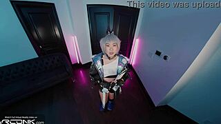 Asian Silver Wolf Deeply Sucks Monster Cock And Fucks Hard In VR Cosplay Parody!