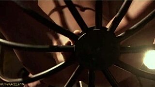 Master leashes skinny slave outdoors for spanking and blowjob!