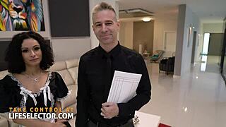 i pay kinky maid stacy bloom to deepthroat and clean my throbbing cock