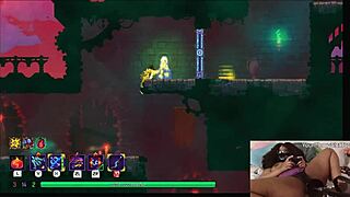 Chubby ebony gamer babe fucks herself with dildo during video game 😈🎮