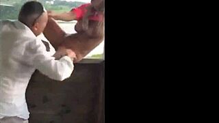 Blonde Tattoo Slut Squirts Outdoor While Bent Over Taking Cum in Mouth Doggy!