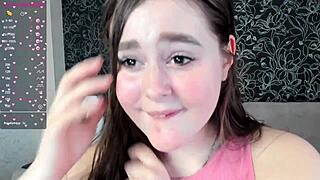 Emilia's webcam show reveals her full bbw fat body curves live online from home studio