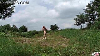 Japanese Slut Sarina Tsubaki Strips Naked Outdoors Toys Her Hairy Beaver