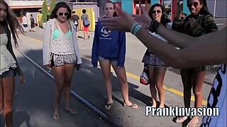 Wild California Kissing Prank Turns into Rough HD Sex with Cute Big Tits Girls