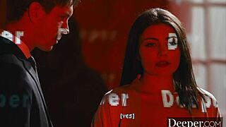 adria rae takes deeper anal double penetration and facial in mmf 3some