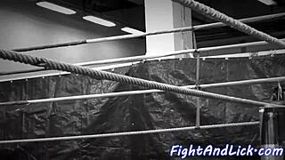 Big titted Euro babe wrestles shaved pussy licking into lesbian 69 frenzy