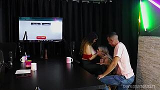 charllottye bruna cast sheer red lingerie tits tease domination