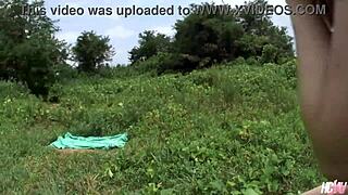 Japanese Slut Sarina Tsubaki Strips Naked Outdoors Toys Her Hairy Beaver