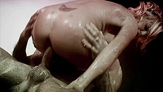 haley scott enters the dark room where masked guys await her curvy body for rough action