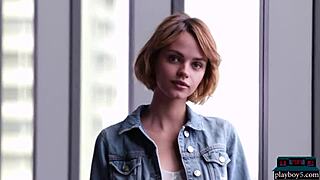 Petite Russian Model Lilit Ariel Strips Naked with Stunning View