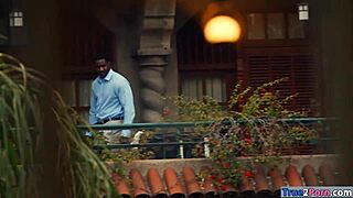 Giant ghetto boobs bounce on thick white cock