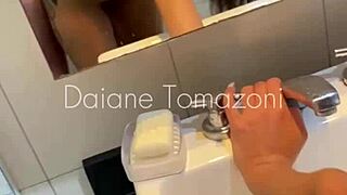 cute brazilian sneaks bathroom fuck with classmate quick and dirty