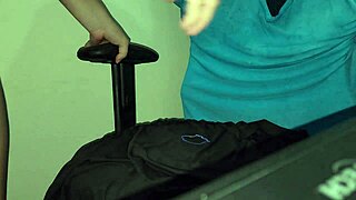 hot college latina student milks my cock hard when we're alone in the office, tight pussy gripping