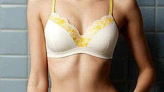 Ai Generated Eastern European Lingerie Model Poses Barefoot