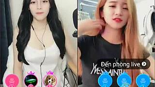 Two cute Korean girls heat up the sexy livestream