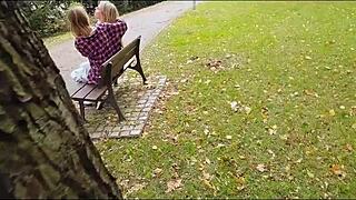 two hot russian lesbians interview turns wild stranger fuck adventure!