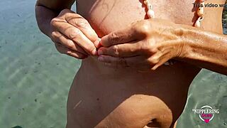 Huge Pierced Nipples Wide Open Pussy Hot Pissing Nude Beach Show!