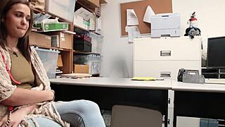 Petite Brunette Teen Punished with Deep Anal in Garage Shop