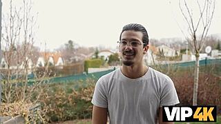 blonde bimbo with big fake tits gets pounded hard by old man!