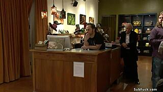 i'm bound and gangbanged hard by black cocks in shoe shop