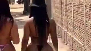 enormous brazilian latina ass and big tits masturbation show