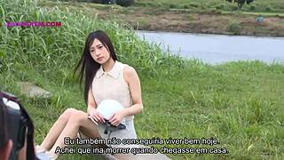 stunning woman celebrates at thermal springs legendado