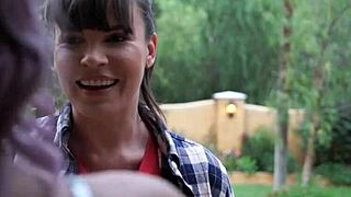 Busty Boss Gets Shaved Pussy Fingered by Lesbian Milf