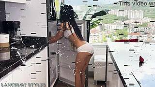 Sexy Belinda Pink's Erotic Milk Show in First Interracial DP