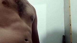 Skinny babe undresses in bathroom for solo cock tease