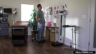 busty doctor seductively examines and deepthroats patient's monster cock