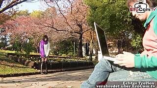 Shy hairy asian teen casting interview turns into painful creampie deflowering