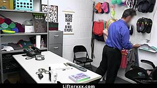 teen lifter bends over for security officer's hardcore pounding to dodge cops