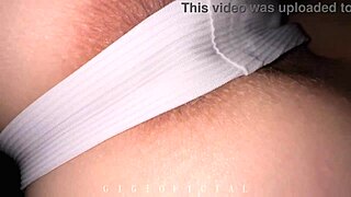 guy sniffs wife's thong anal spot up close in outdoor thrill